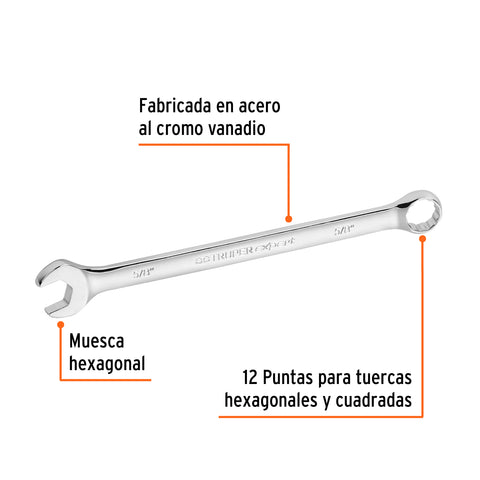 Llave combinada extralarga 5/8' x 240 mm de largo, Expert | LL-2020 | 15596
