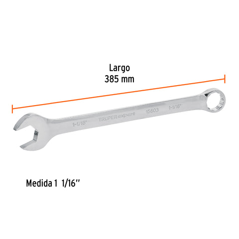 Llave combinada extralarga 1-1/16' x 385 mm de largo, Expert | LL-2034 | 15603
