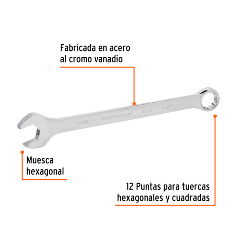 Llave combinada extralarga 1-1/8' x 401 mm de largo, Expert | LL-2036 | 15604