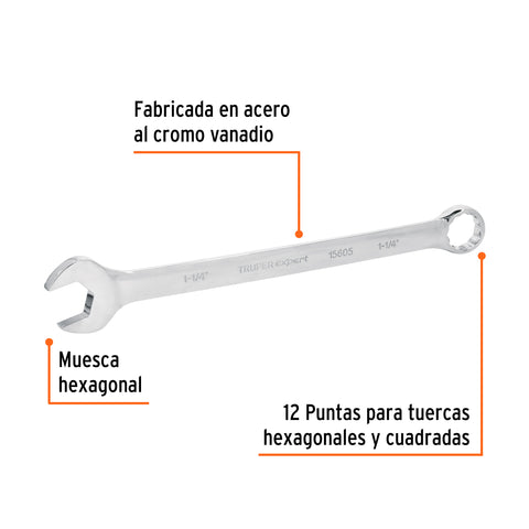 Llave combinada extralarga 1-1/4' x 428 mm de largo, Expert | LL-2040 | 15605