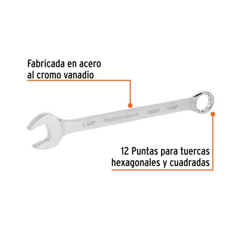 Llave combinada extralarga 1-3/8' x 454 mm de largo, Exper | LL-2044 | 15607
