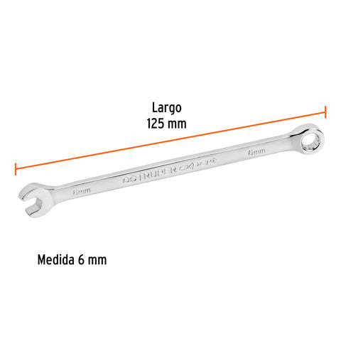 Llave combinada extralarga 6 mm x 125 mm de largo, Expert | LL-2006M | 15610