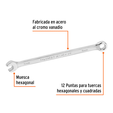 Llave combinada extralarga 6 mm x 125 mm de largo, Expert | LL-2006M | 15610
