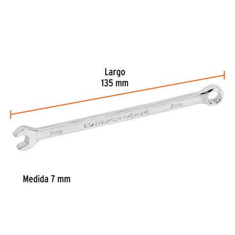 Llave combinada extralarga 7 mm x 135 mm de largo, Expert | LL-2007M | 15611