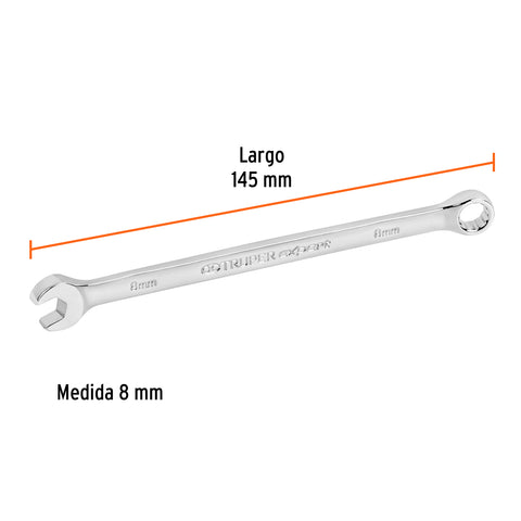 Llave combinada extralarga 8 mm x 145 mm de largo, Expert | LL-2008M | 15612