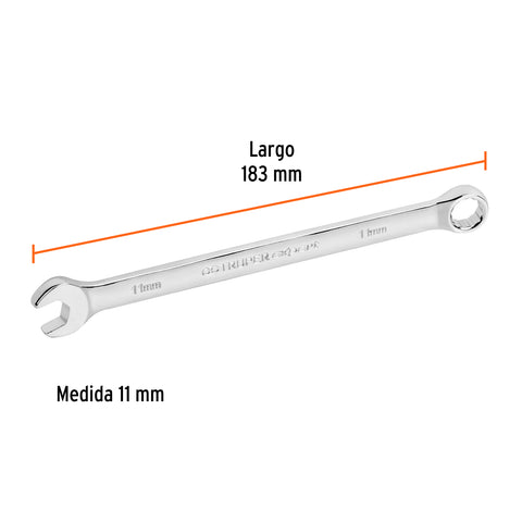 Llave combinada extralarga 11 mm x 183 mm de largo, Expert | LL-2011M | 15615