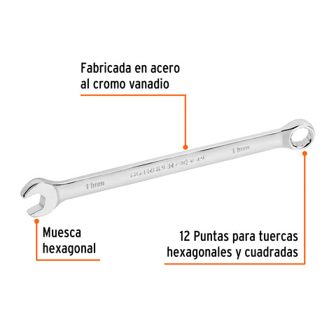 Llave combinada extralarga 11 mm x 183 mm de largo, Expert | LL-2011M | 15615