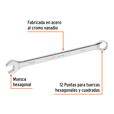Llave combinada extralarga 13 mm x 202 mm de largo, Expert | LL-2013M | 15617