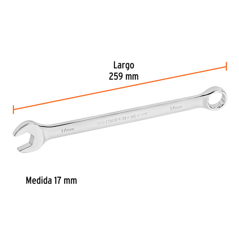 Llave combinada extralarga 17 mm x 259 mm de largo, Expert | LL-2017M | 15621