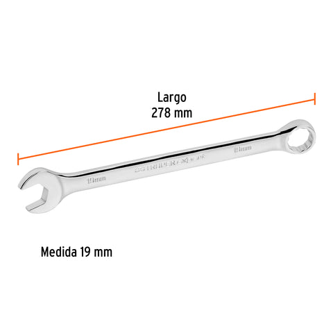 Llave combinada extralarga 19 mm x 278 mm de largo, Expert | LL-2019M | 15623