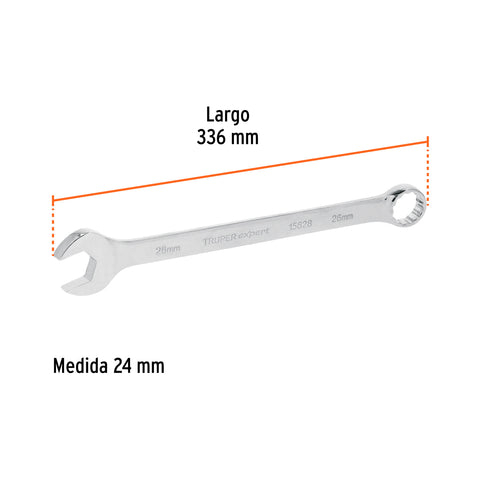 Llave combinada extralarga 24 mm x 336 mm de largo, Expert | LL-2024M | 15627