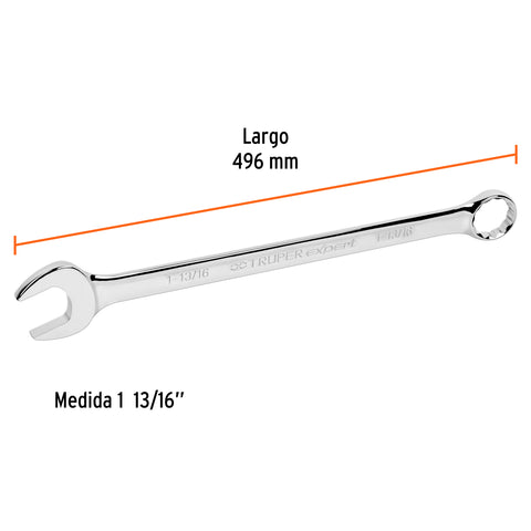 Llave combinada extralarga 1-13/16' x 496 mm largo, Expert | LL-2058 | 15634