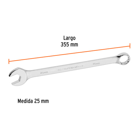 Llave combinada extralarga 25 mm x 355 mm de largo, Expert | LL-2025M | 15651