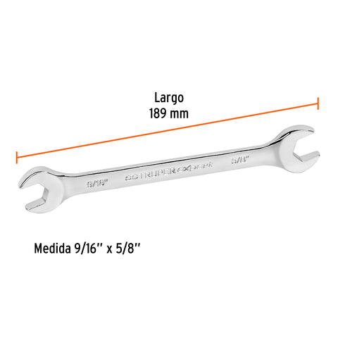 Llave española, 9/16 x 5/8' x 189 mm de largo, Truper Expert | LL-3030 | 15690