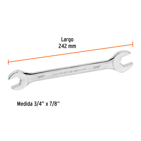 Llave española, 3/4 x 7/8' x 242 mm de largo, Truper Expert | LL-3039 | 15699