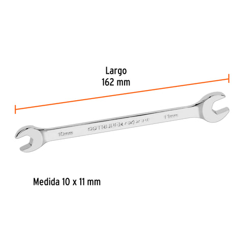 Llave española 10 x 11 x 162 mm de largo, Truper Expert | LL-31011 | 15708