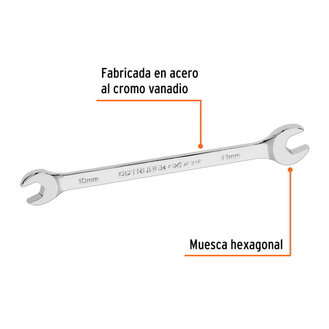Llave española 10 x 11 x 162 mm de largo, Truper Expert | LL-31011 | 15708
