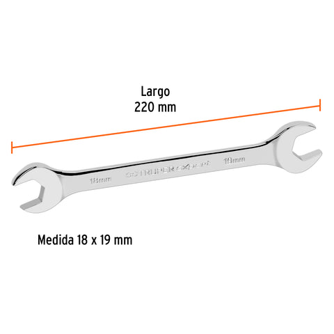 Llave española 18 x 19 x 220 mm de largo, Truper Expert | LL-31819 | 15716