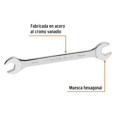 Llave española 18 x 19 x 220 mm de largo, Truper Expert | LL-31819 | 15716