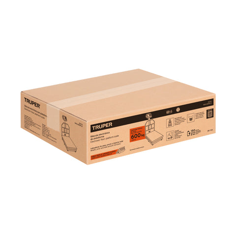 Báscula electrónica de plataforma, plegable, 600 kg, TRUPER | BAS-600PLA | 15733