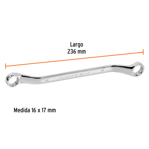 Llave de estrías 16 x 17 x 236 mm largo, Truper Expert | LL-81617 | 15763