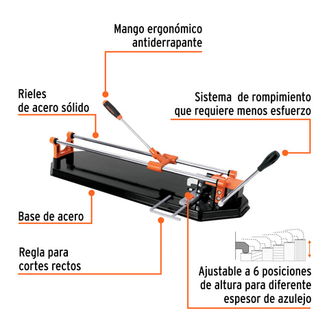 Cortador azulejo 24' (60cm) romp.multipunto en caja, EXPERT | CAZ-60X2 | 15825