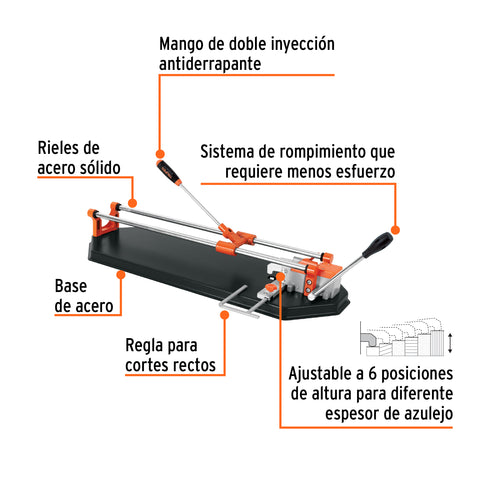 Cortador azulejo 24' (60cm) romp.multipunto c/maletín,EXPERT | CAZ-60XM2 | 15826