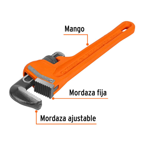 Llave stilson 10' cuerpo robusto de hierro dúctil, Truper | STI-10 | 15836