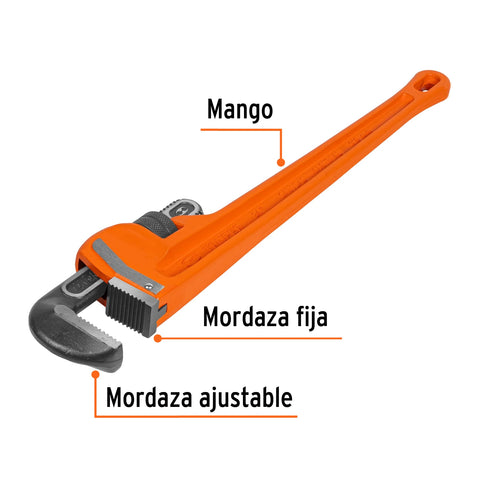 Llave stilson 24' cuerpo robusto de hierro dúctil, Truper | STI-24 | 15840