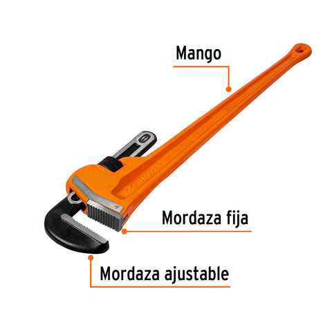 Llave stilson 48' cuerpo robusto de hierro dúctil, Truper | STI-48 | 15842