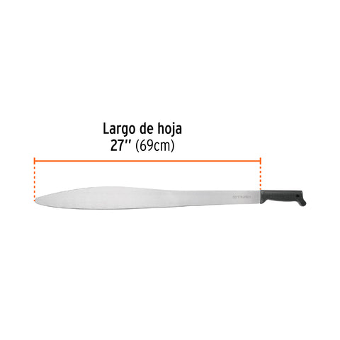 Machete acapulqueño de 27' cacha negra inyectada, Truper | T-905-27B | 15862