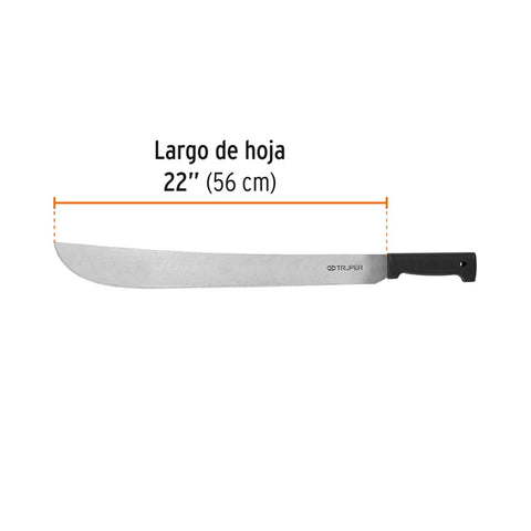 Machete estándar 22' cacha negra inyectada, Truper | T-460-22B | 15867