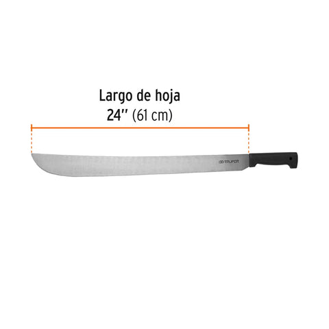 Machete estándar 24' cacha negra inyectada, Truper | T-460-24B | 15868