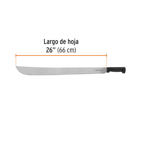 Machete estándar 26' cacha negra inyectada, Truper | T-460-26B | 15869