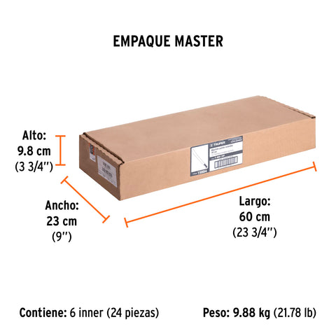 Machete estándar 16' cacha naranja remachada, Truper | T-460-16P | 15884