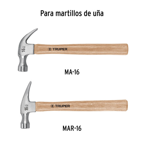 Mango para martillos de uña MA-16 y MAR-16, 13-1/2', Truper | MG-MA-16 | 15908