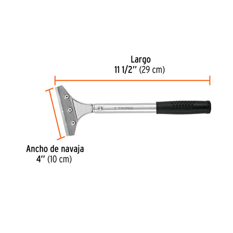 Raspador de acero con mango y cuchilla de 4', TRUPER | RASP-4 | 15962