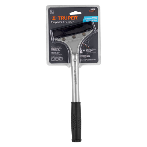 Raspador de acero con mango y cuchilla de 4', TRUPER | RASP-4 | 15962