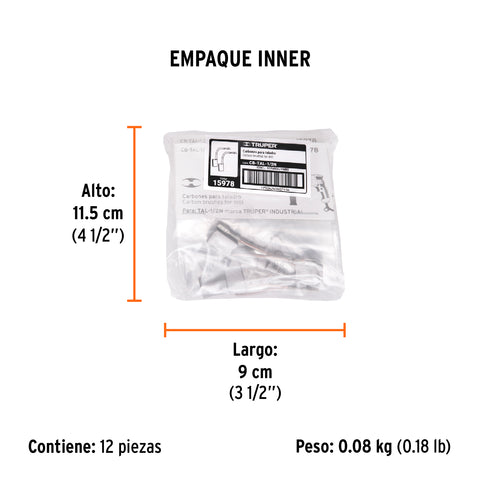 Bolsa con 2 carbones de repuesto para TAL-1/2N, TRUPER | CB-TAL-1/2N | 15978