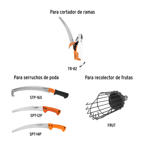 Mango telescópico de fibra vidrio de 1.9 a 3.6 m, Truper | MG-TR-82F | 16012