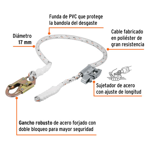 Bandola de posicionamiento de 1.7 m, Truper | CAB-5298-16 | 16023