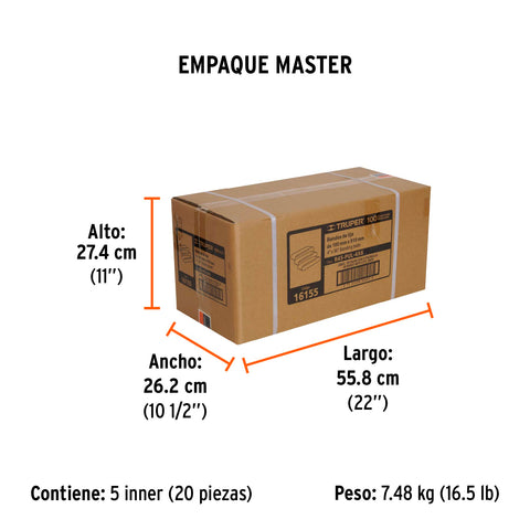 Caja con 3 bandas de lija 4' x 36' grano 100 para PUL 4x6 | R45-PUL-4X6 | 16155