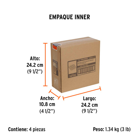 Caja con 3 bandas de lija 4' x 36' grano 100 para PUL 4x6 | R45-PUL-4X6 | 16155