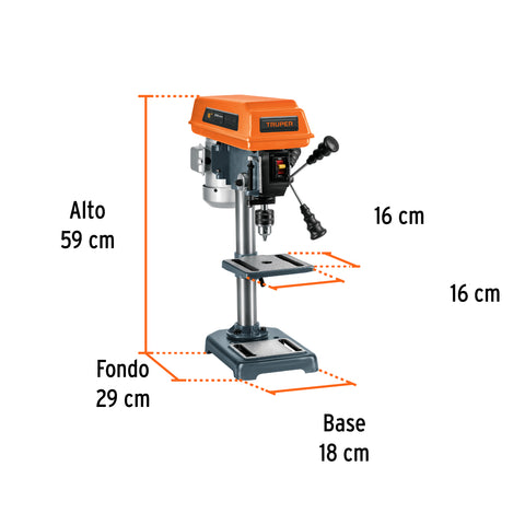 Taladro de piso 8', 1/3 HP (250 W), broquero 1/2', Truper | TAPI-8 | 16174