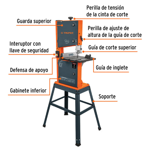 Sierra cinta 10', 1/3 HP (250 W), Truper | SCI-10 | 16277
