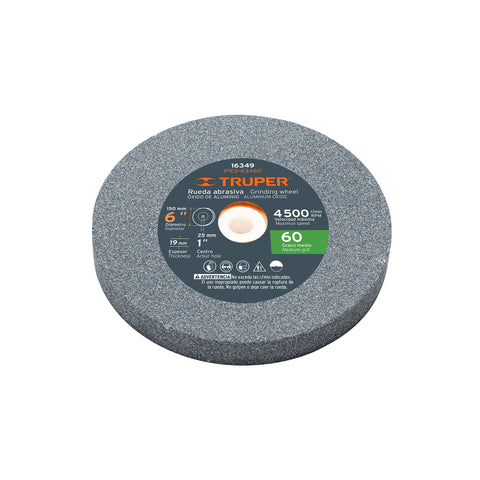 Rueda abrasiva p/esmeril 6'x19mm, óxido aluminio, grano 60 | PIES-63460 | 16349