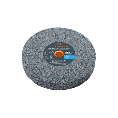 Rueda abrasiva p/esmeril 5'x19mm, óxido aluminio, grano 36 | PIES-53436 | 16358