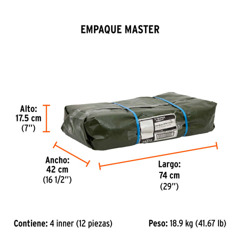 Lona uso rudo 2 x 3 m, verde olivo, 240 g/m2, TRUPER EXPERT | LT-23X | 16373