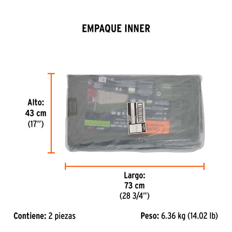 Lona uso rudo 3 x 4 m, verde olivo, 240 g/m2, TRUPER EXPERT | LT-34X | 16374