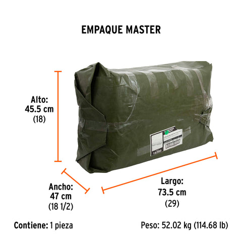 Lona uso rudo 12x17 m, verde olivo, 240 g/m2, TRUPER EXPERT | LT-1217X | 16380
